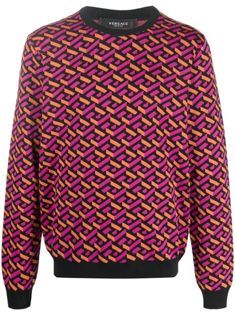 maglione versace con toppe pelle|Maglioni Versace .